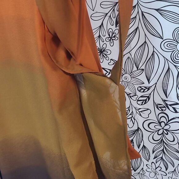 Ombré kaftan Indian plus size 1X long shirt TUNIC dress NWT ORANGE brown - Picture 6 of 9